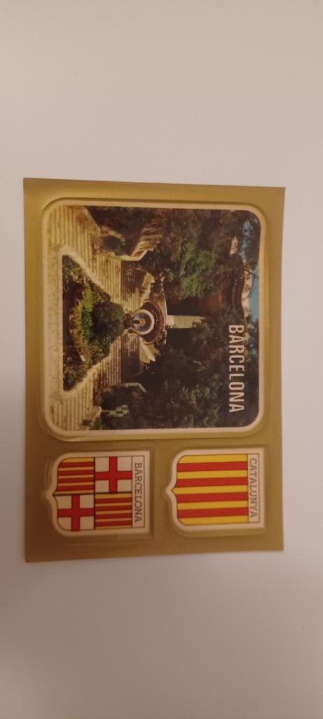 Vintage sticker Ansichtkaart Barcelona - Park Güell, Ophalen of Verzenden, 1960 tot 1980, Ongelopen, Zeeland