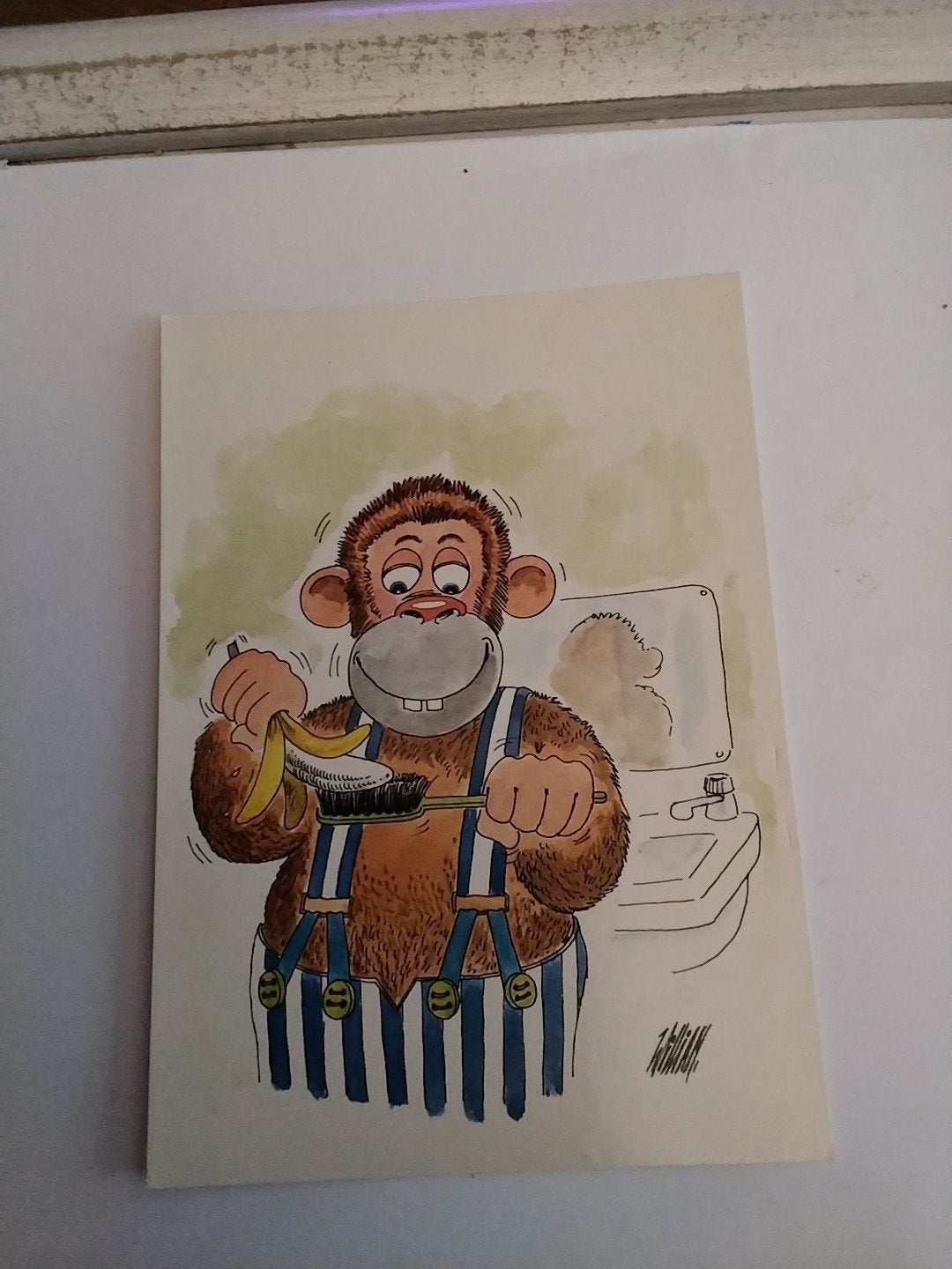 AAP POETST TANDEN MET. BORSTEL MET BANAAN, Ophalen of Verzenden, Overige thema's