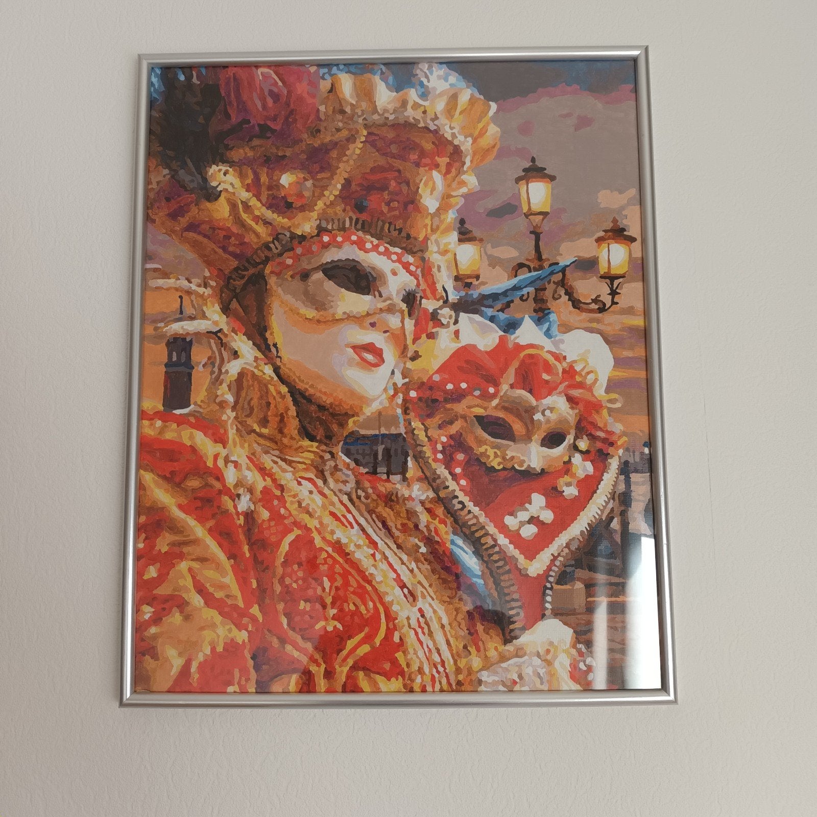 schilderij carnaval in Venedig 40x50, Ophalen of Verzenden, Minder dan 50 cm, Schilderij