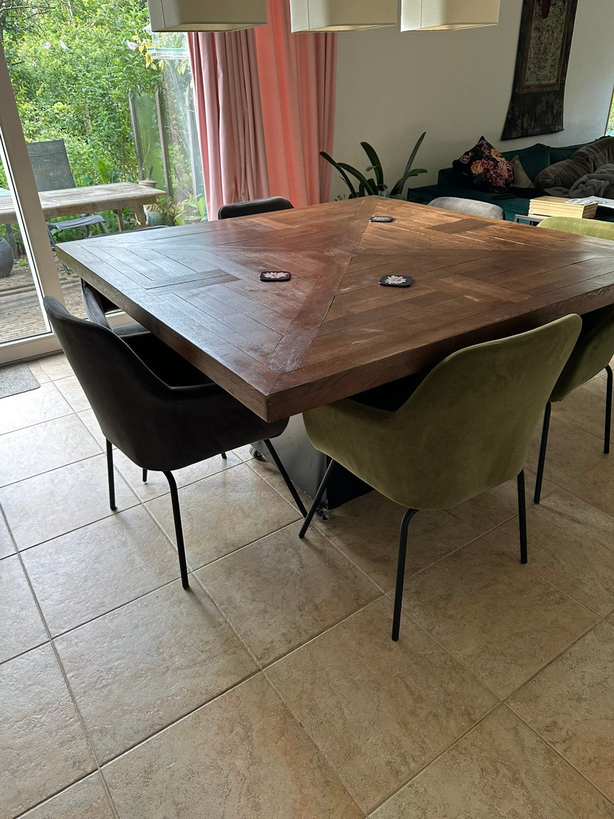 Gratis eettafel 150x150, Ophalen, Zo goed als nieuw, Rechthoekig, 100 tot 150 cm