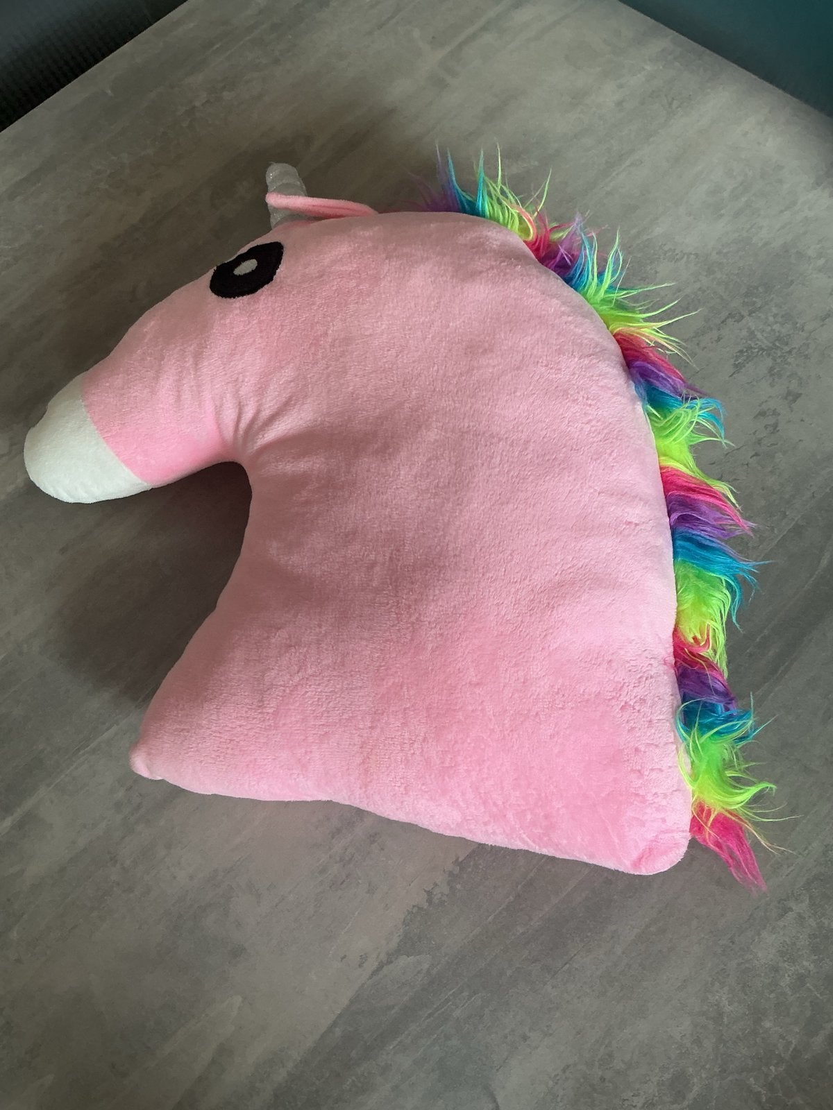 Roze Eenhoorn Kussen met Regenboog Manen, Ophalen of Verzenden, Zo goed als nieuw