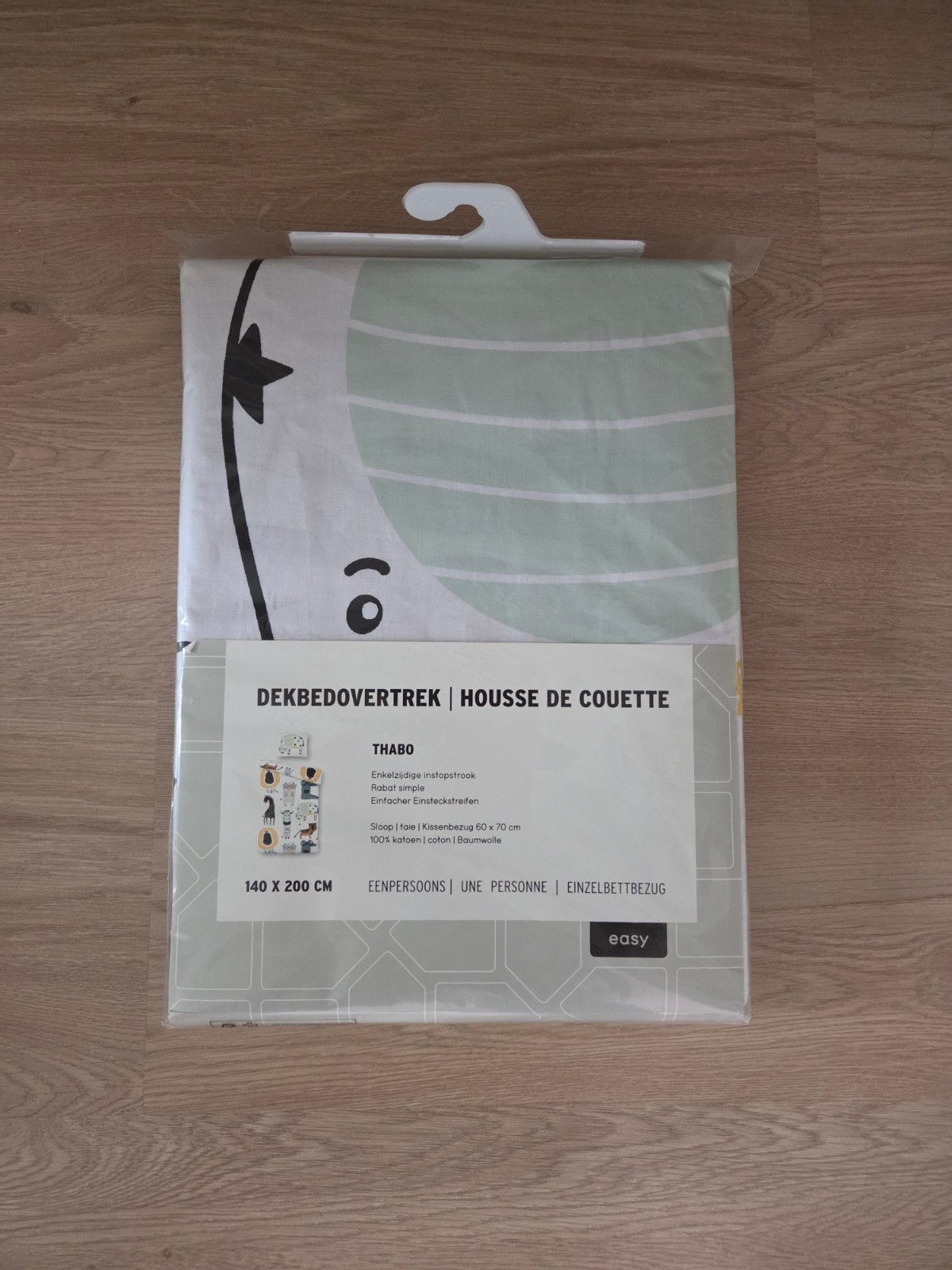 Nieuw dekbedovertrek 140x200 met dieren, Jongetje of Meisje, Nieuw, Ophalen of Verzenden, Dubbelzijdig