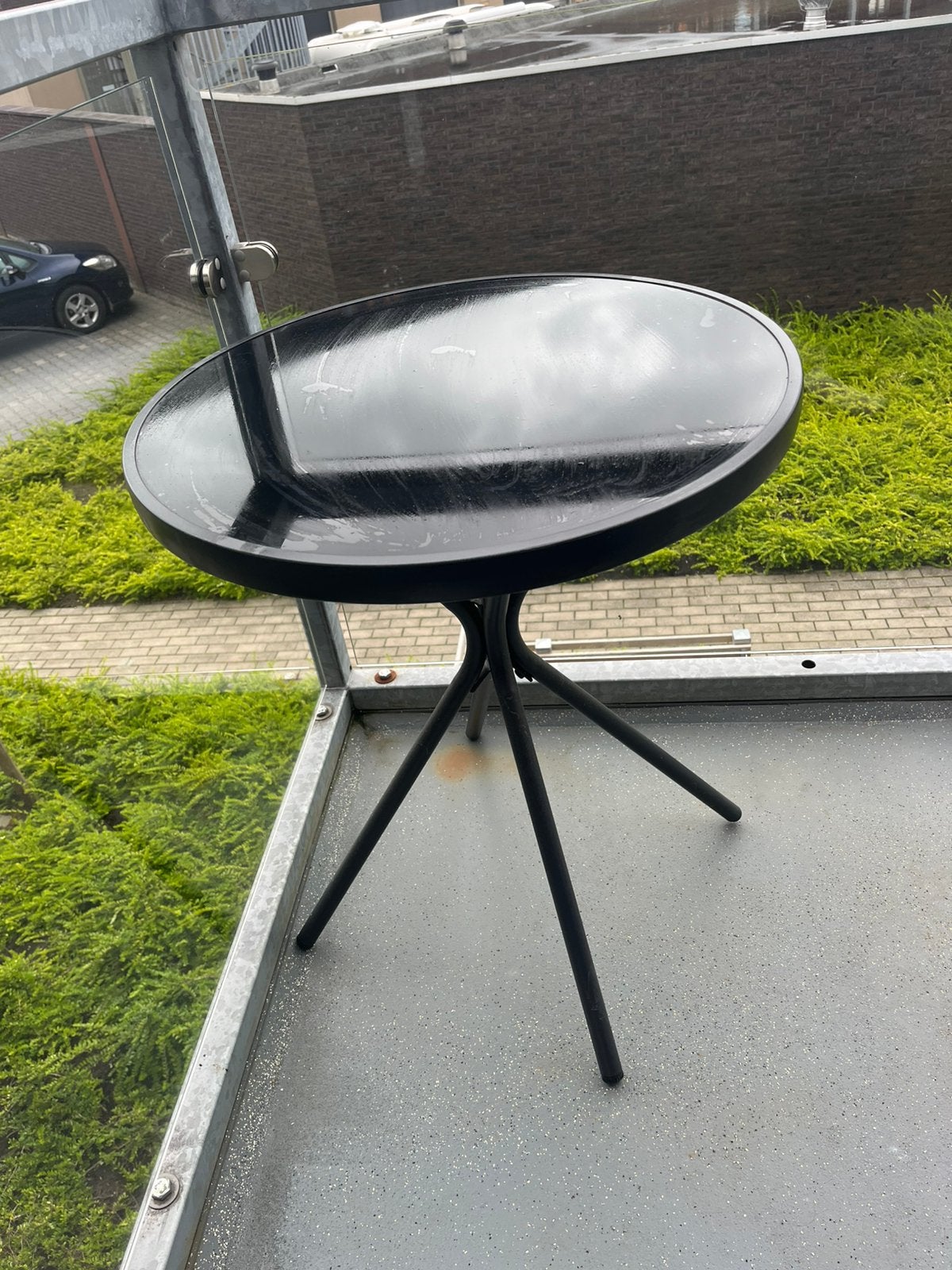 Ronde tuintafel, Tuin en Terras, Tuintafels, Ophalen, Zo goed als nieuw, Rond, Kunststof