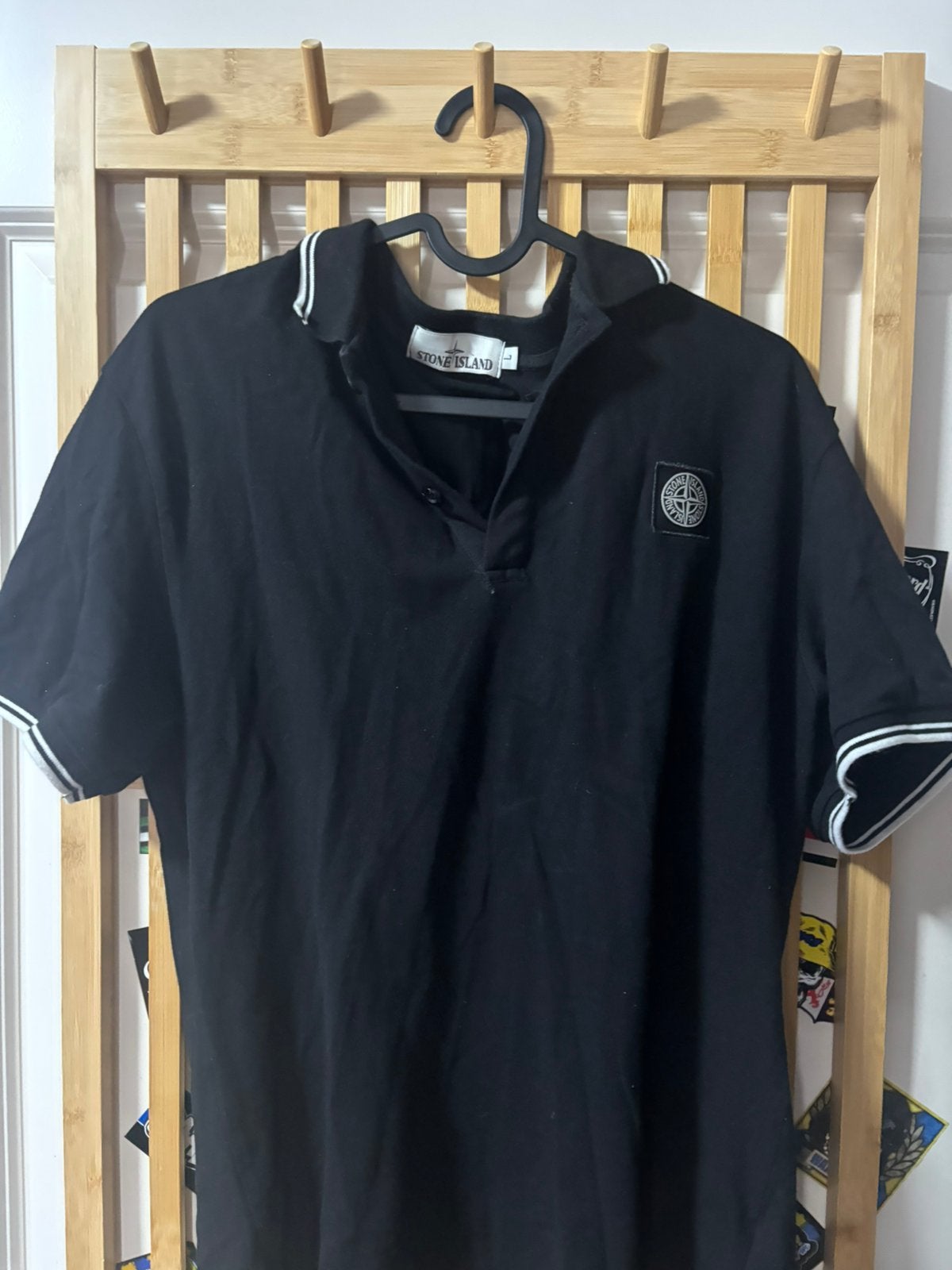 Stone Island Polo Zwart, Kleding | Heren, Polo's, Ophalen of Verzenden, Zo goed als nieuw, Maat 48/50 (M), Zwart