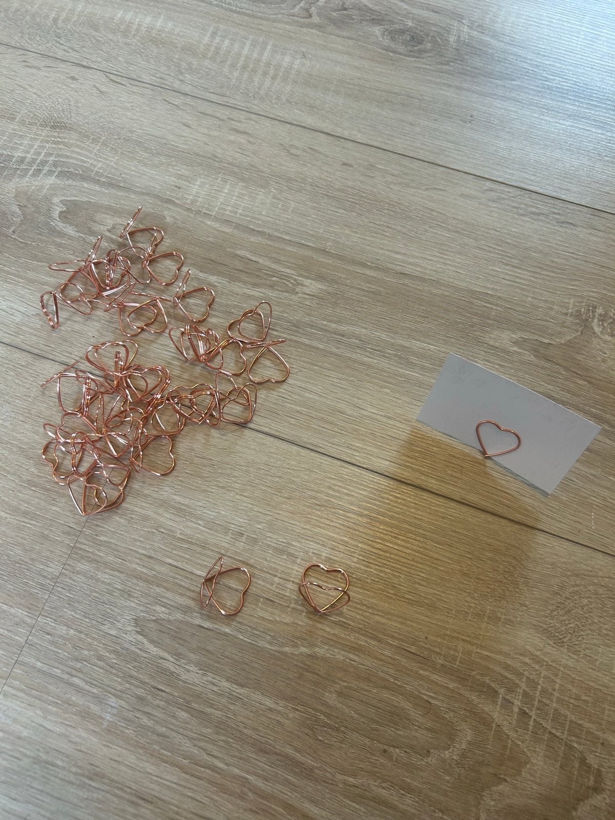 Naamkaarthouder hartvorm rosé, Ophalen, Zo goed als nieuw, Versiering, Geboorte of Huwelijk