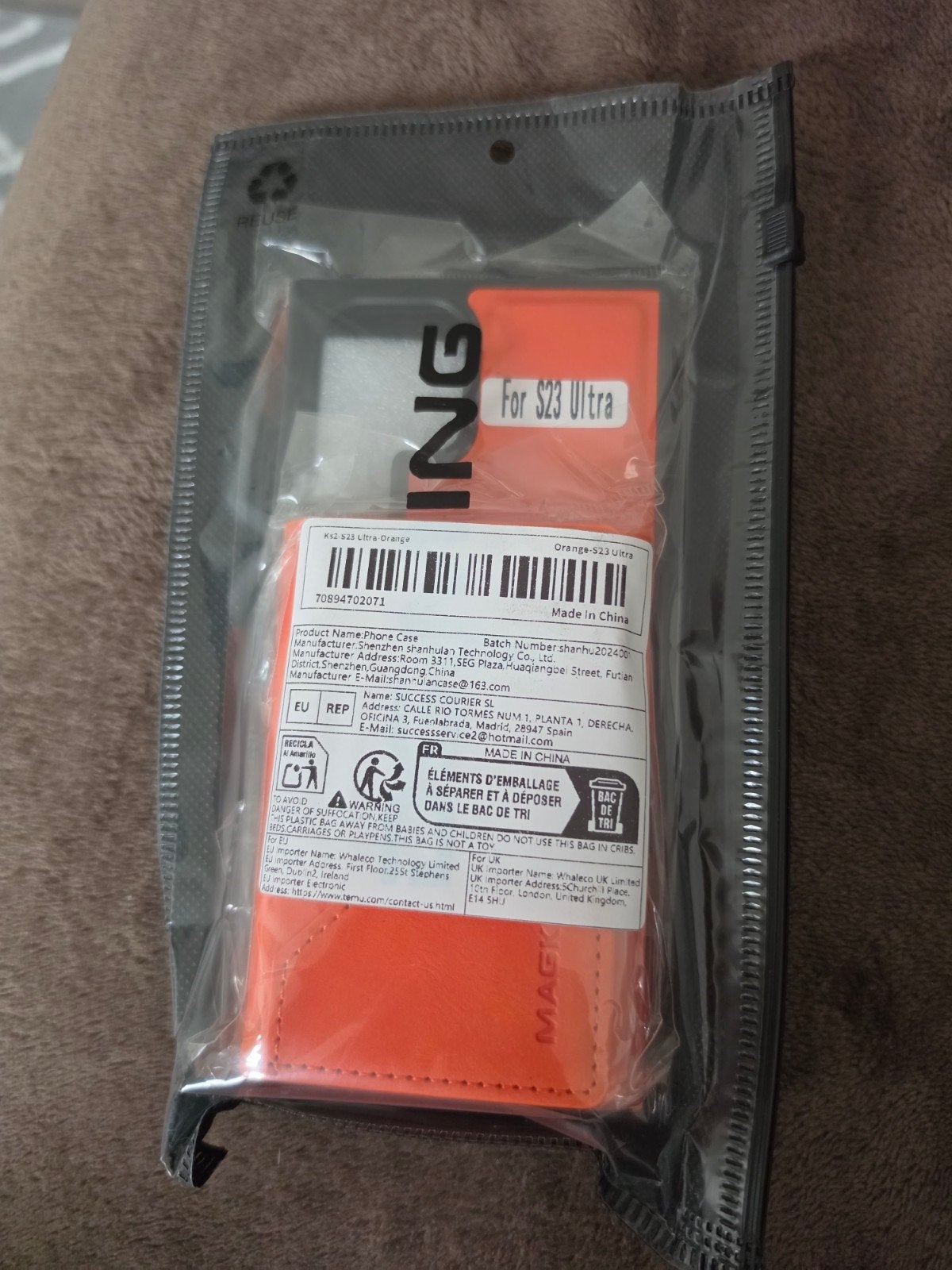 Nieuw Oranje Telefoonhoesje voor S23 Ultra
