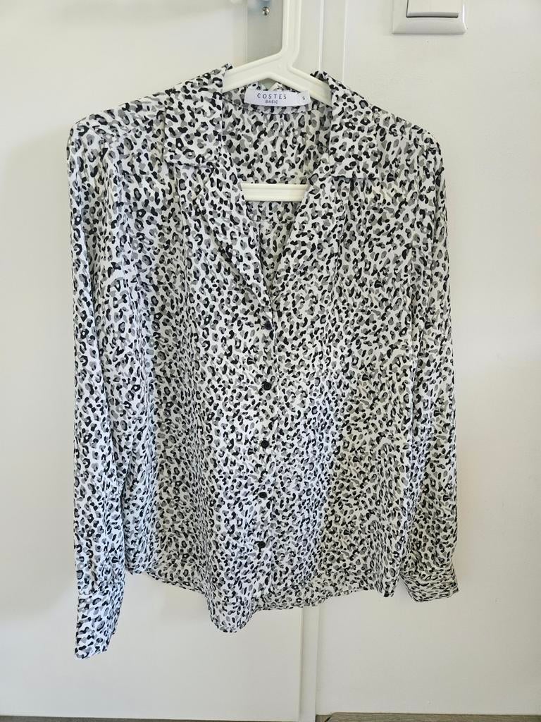 Panterprint blouse Costes Maat S, Kleding | Dames, Blouses en Tunieken, Zo goed als nieuw, Maat 36 (S), Overige kleuren, Ophalen of Verzenden