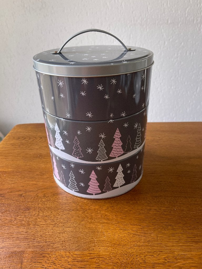 3 delige Set Trommels/Blikken met Handvat "Kerst" als Nieuw, Diversen, Ophalen of Verzenden, Zo goed als nieuw