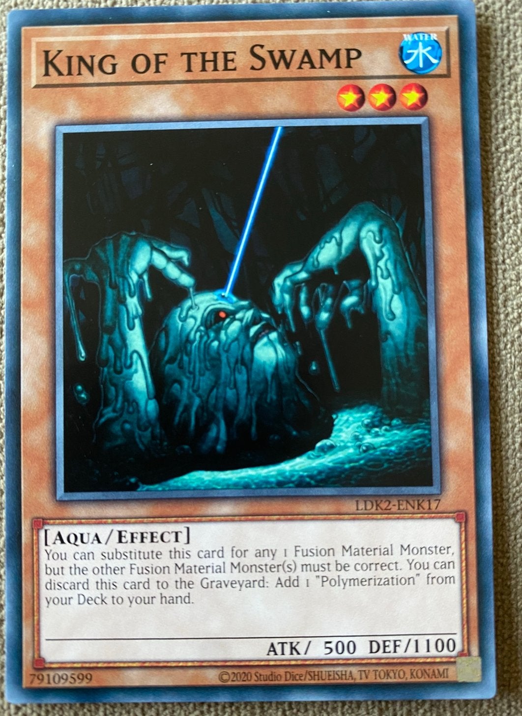 Yu-Gi-Oh! King of the Swamp Legendary Print !, Ophalen of Verzenden, Zo goed als nieuw, Losse kaart
