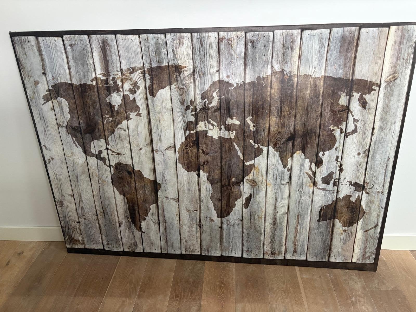 Groot decoratief wanddoek wereldkaart vintage/industrieel, Ophalen, Industrieel, Meerkleurig, Zo goed als nieuw