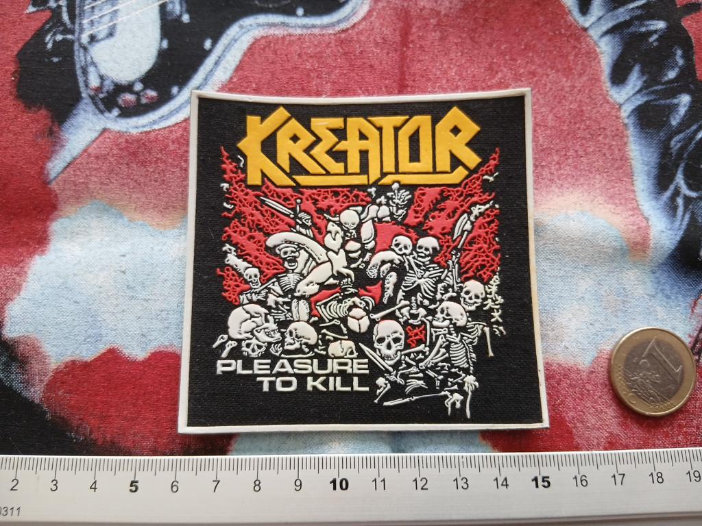 Kreator vrij zeldzame pleasure to kill vintage rubber patch, Verzenden, Nieuw, Kleding
