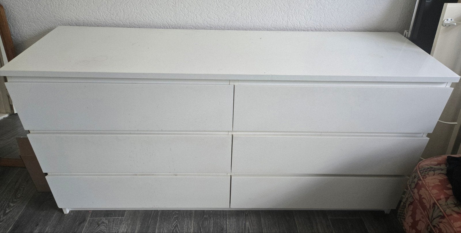Witte ladekast met 6 lades, Ophalen, Gebruikt, 100 tot 150 cm, 5 laden of meer