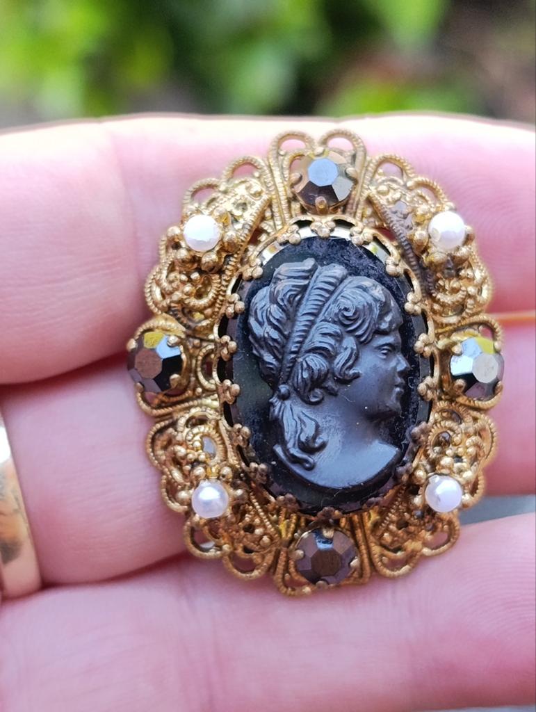 Vintage broche, Ophalen of Verzenden, Zo goed als nieuw, Zilver, Overige materialen