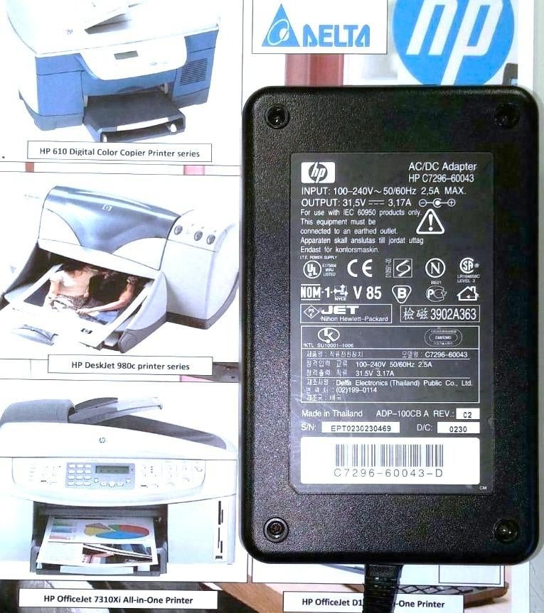 HP C7296-60043 31.5V 3.17A 100W AC Adapter Delta ADP-100CB, Computers en Software, Printerbenodigdheden, Ophalen of Verzenden
