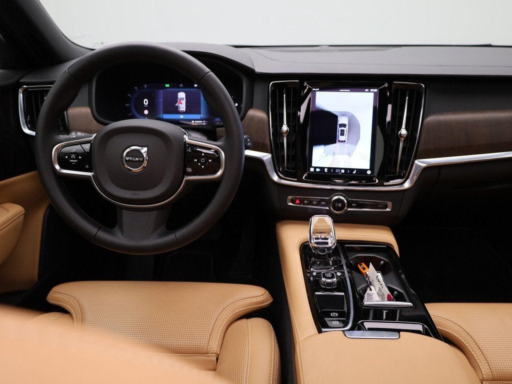 Volvo V90 T6 Plug-in hybrid AWD Ultra Dark | Automaat | Pano, Auto's, Volvo, 12 maanden, Euro 6, 4 cilinders, Blauw
