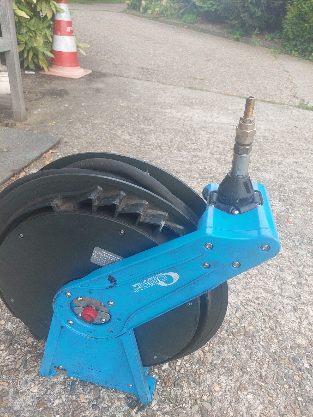 Degelijke olie /lucht haspel  1 5 m 10 bar, Auto diversen, Ophalen, Gebruikt