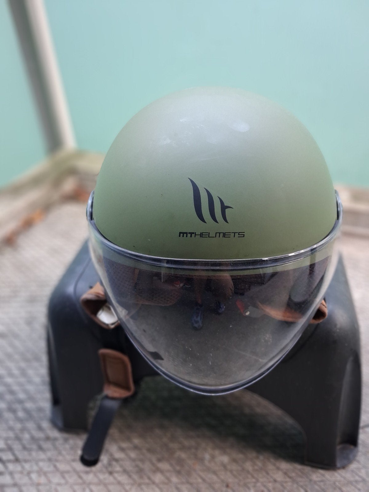 MT Helmets Jethelm - Maat XL - Groen, Fietsen en Brommers, Ophalen, Gebruikt, Extra large of groter
