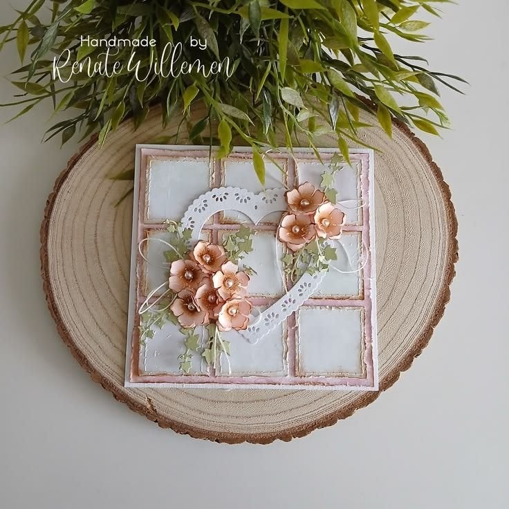 Handgemaakte Shabby Chic Kaart (RW005), Verzenden, Nieuw, Overige thema's