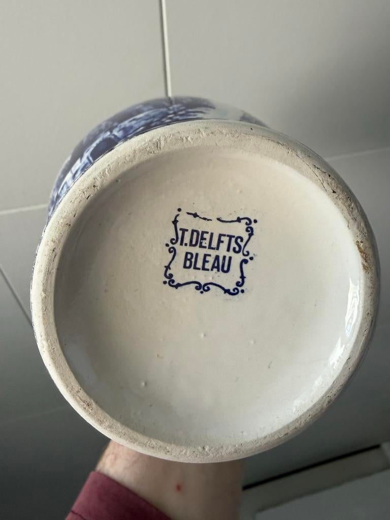 Set van 3 Delfts Blauwe Vazen met Molenlandschap, Ophalen