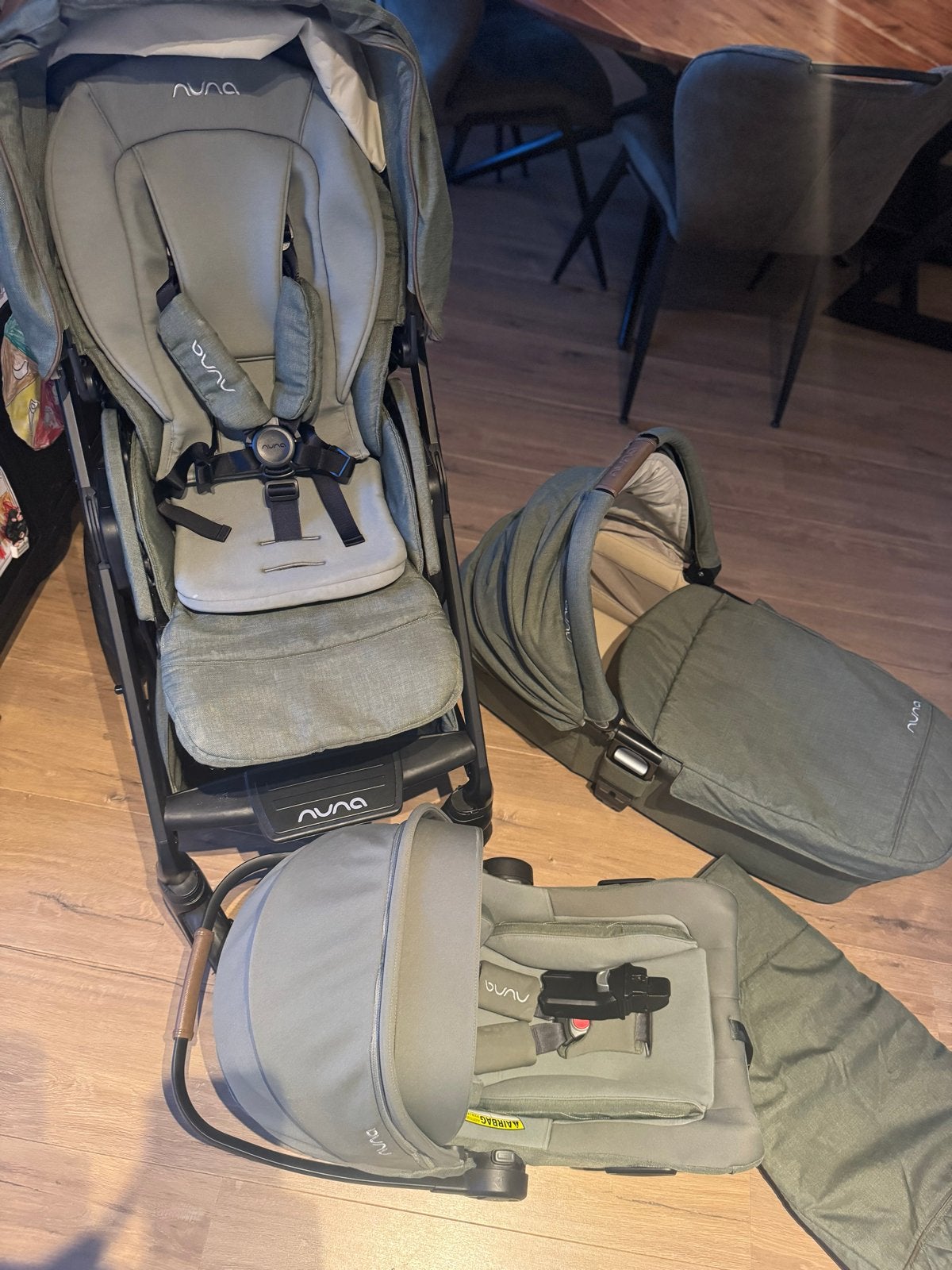 Nuna MIXX Next Complete Kinderwagenset - Pine Groen, Gebruikt, Combiwagen, Met autostoeltje, Ophalen