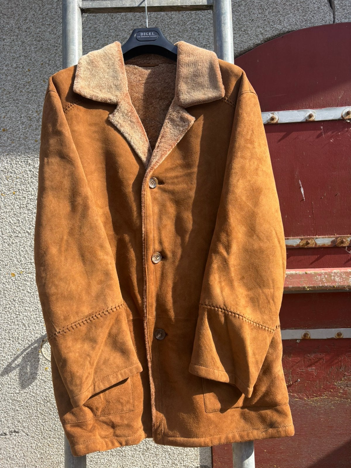 Rene Lezard Lammy Coat, maat 54 heren, Ophalen, Zo goed als nieuw, Maat 56/58 (XL), Bruin