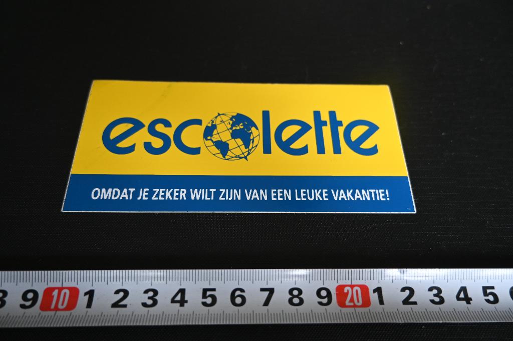sticker ESCOLETTE omdat je zeker wilt zijn van een le=uke va, Ophalen, Zo goed als nieuw