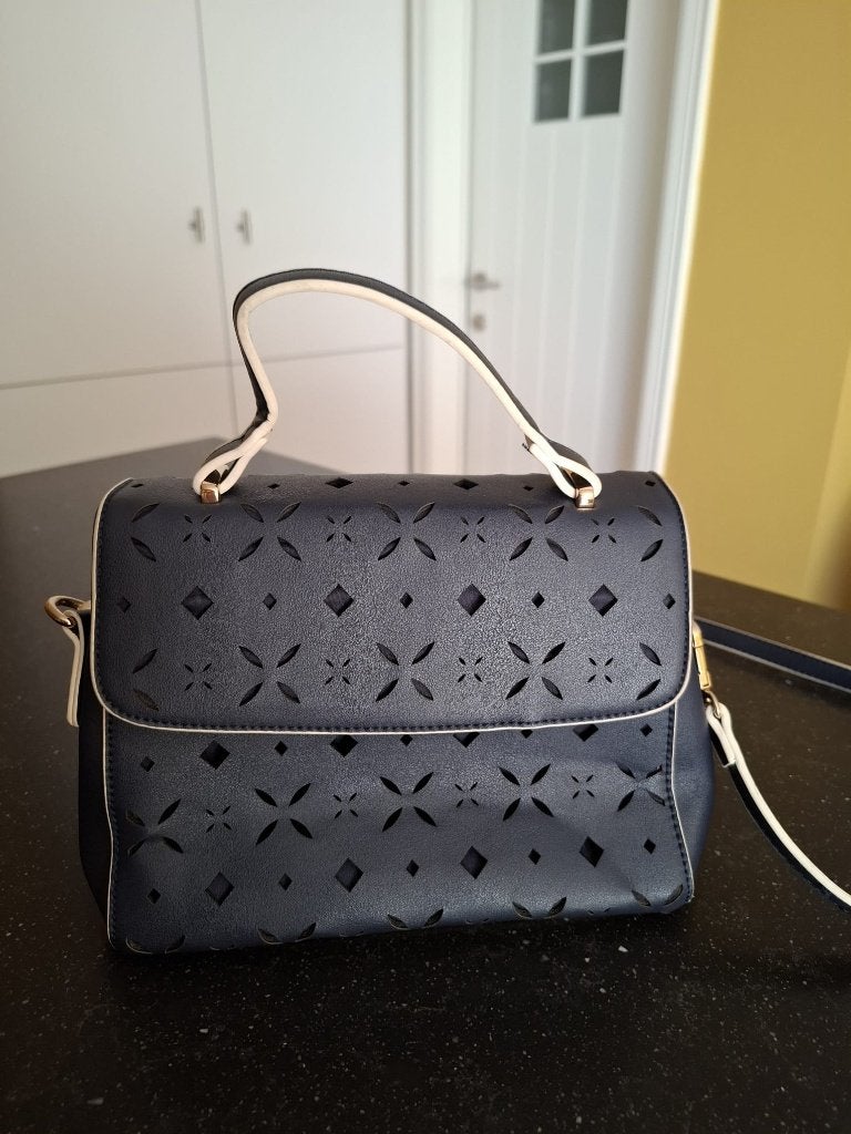 Mayerline kwalitatieve elegante stijlvolle mooie handtas, Ophalen of Verzenden, Gebruikt, Blauw, Handtas