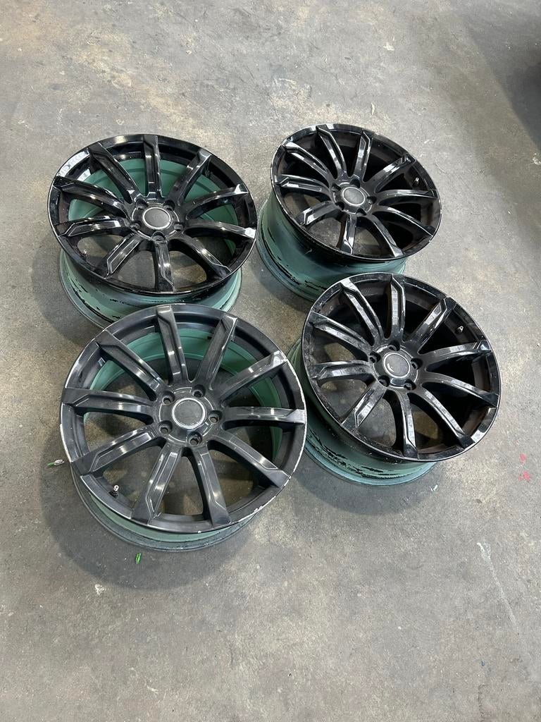 18 inch 5x112 Velgen Hoogglans Zwart/Groen - VW Caddy, Ophalen, Gebruikt