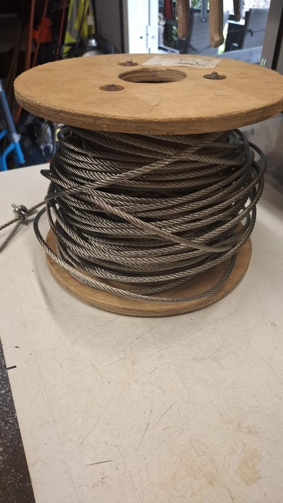 Staalkabel RVS 316 - 60 mtr - 6 mm - op haspel, Ophalen, Nieuw