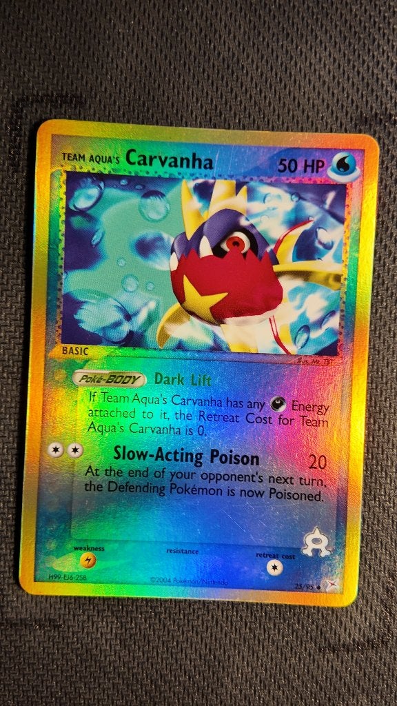 Team Aqua's Carvanha 25 Team Magma vs Team Aqua | Pokemon ka, Ophalen, Zo goed als nieuw, Losse kaart, Foil