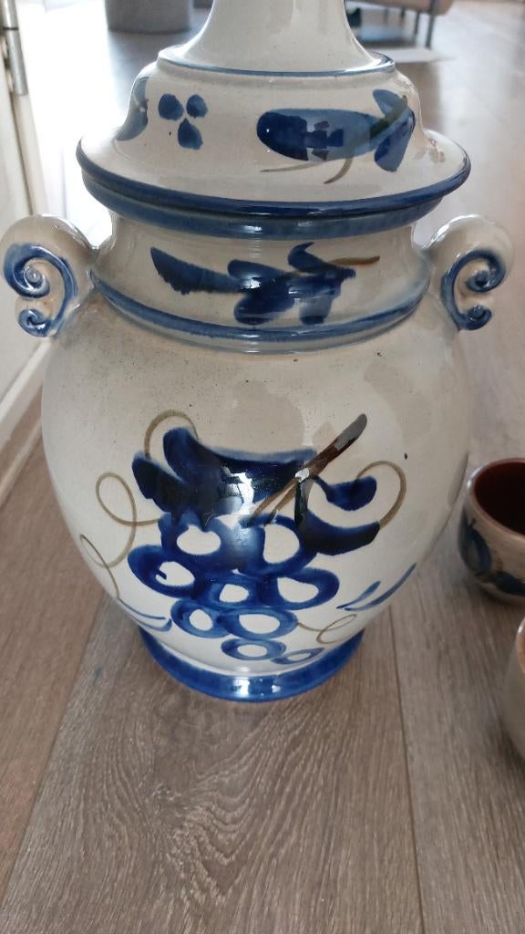 Rumptof pot met 2 kannetjes, Ophalen, Gebruikt, Blauw, Aardewerk of Porselein
