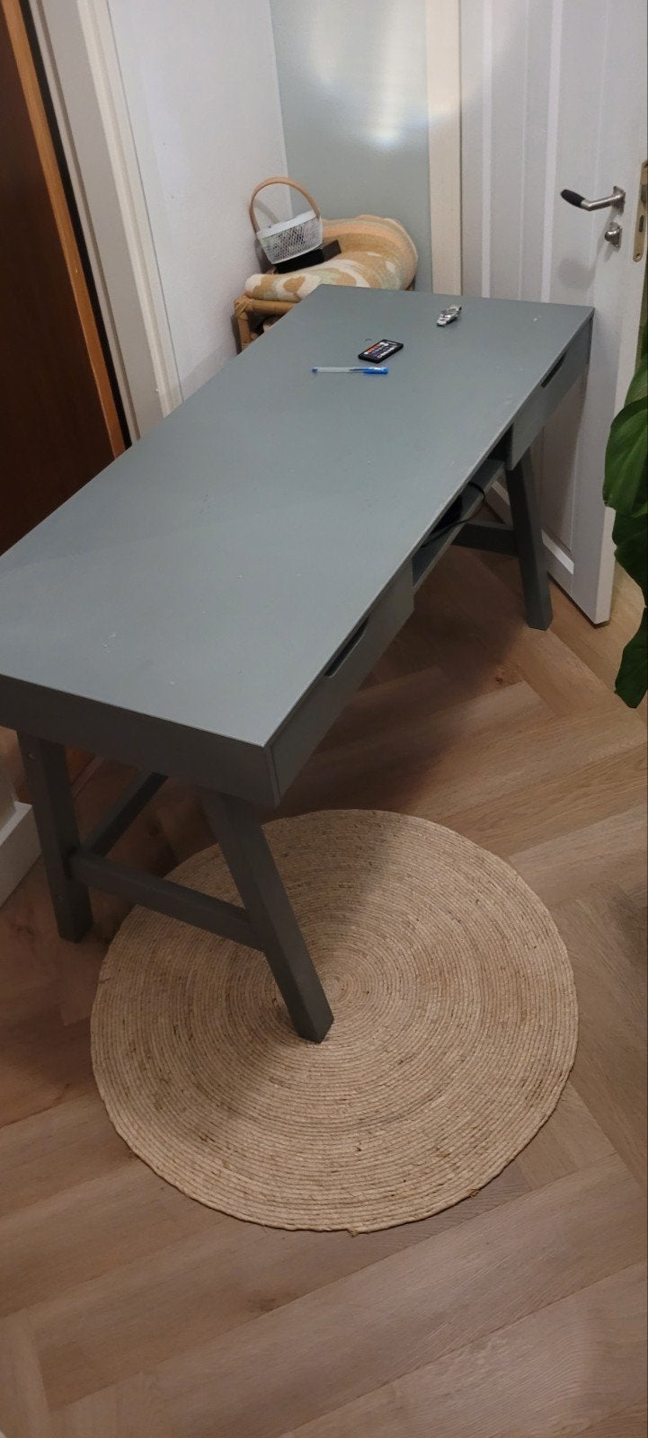 groen grenen bureau met lades, Huis en Inrichting, Ophalen, Groen, Gebruikt, 150 cm