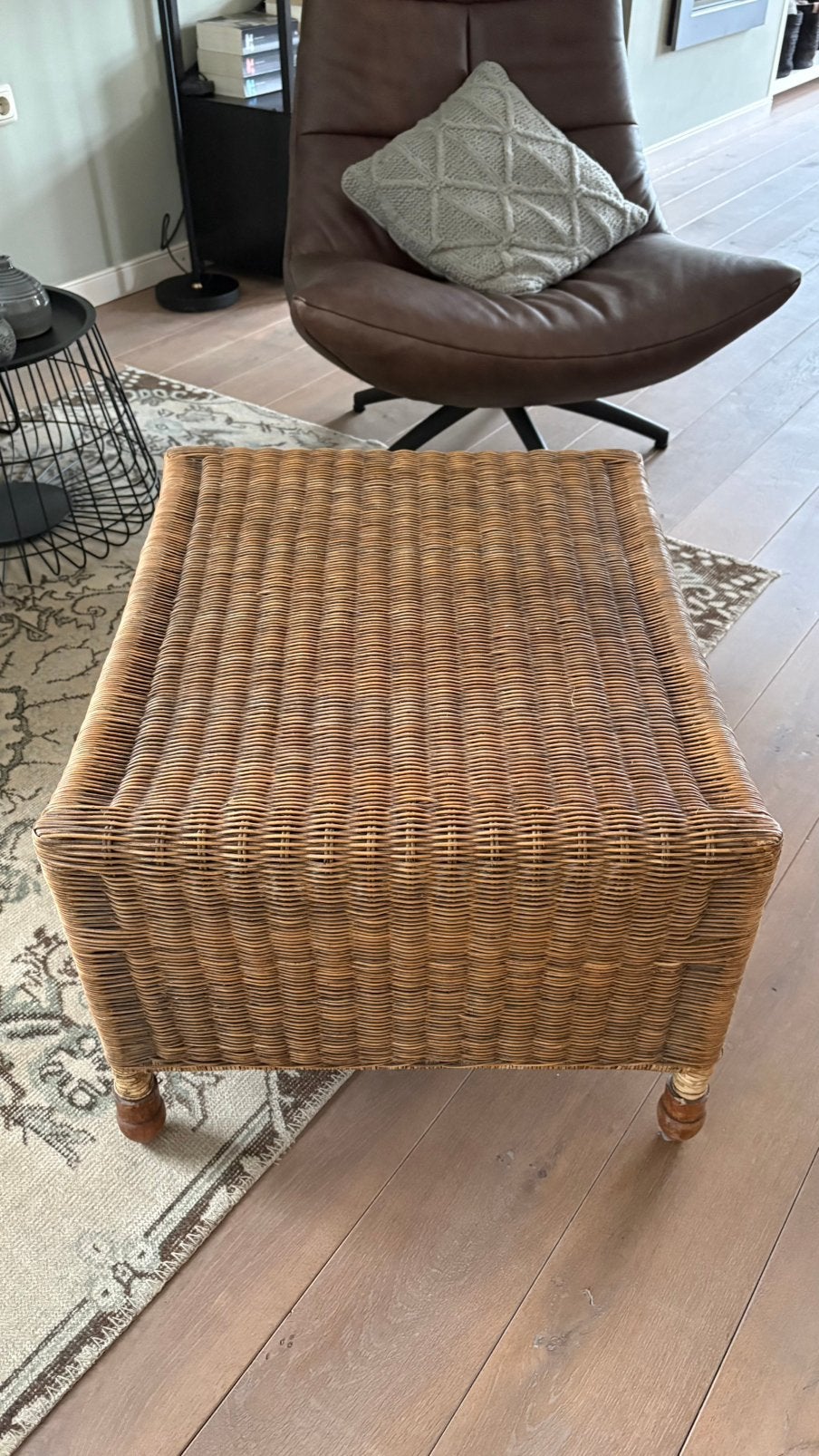 Rotan bijzettafel, 45 tot 60 cm, Overige materialen, Gebruikt, Rechthoekig