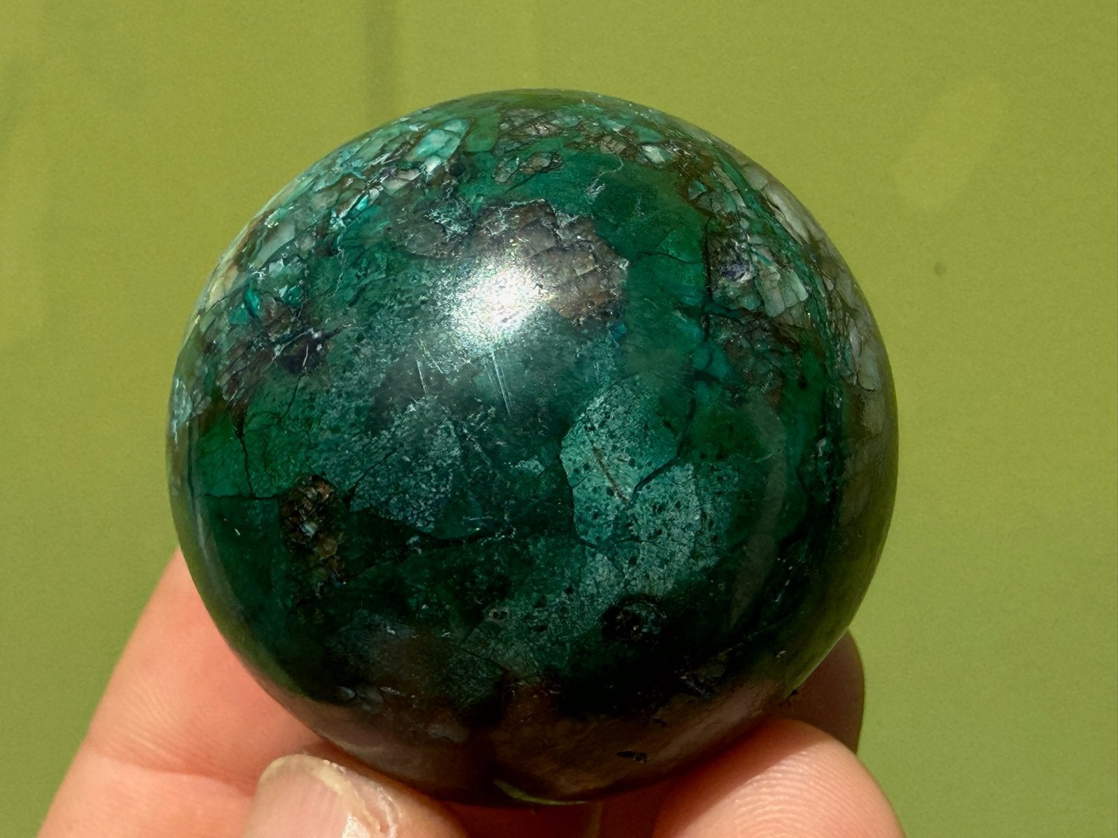 Malacolla - Chrysocolla met Malachiet bol mineralen, Ophalen of Verzenden, Mineraal
