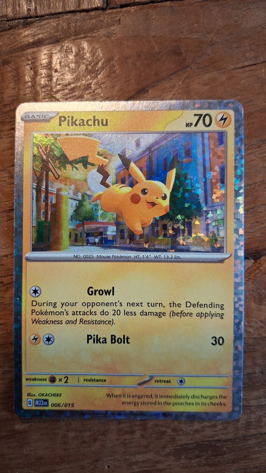 Pikachu Pokémon kaart 006/015 - Zo goed als nieuw, Ophalen of Verzenden, Zo goed als nieuw, Losse kaart