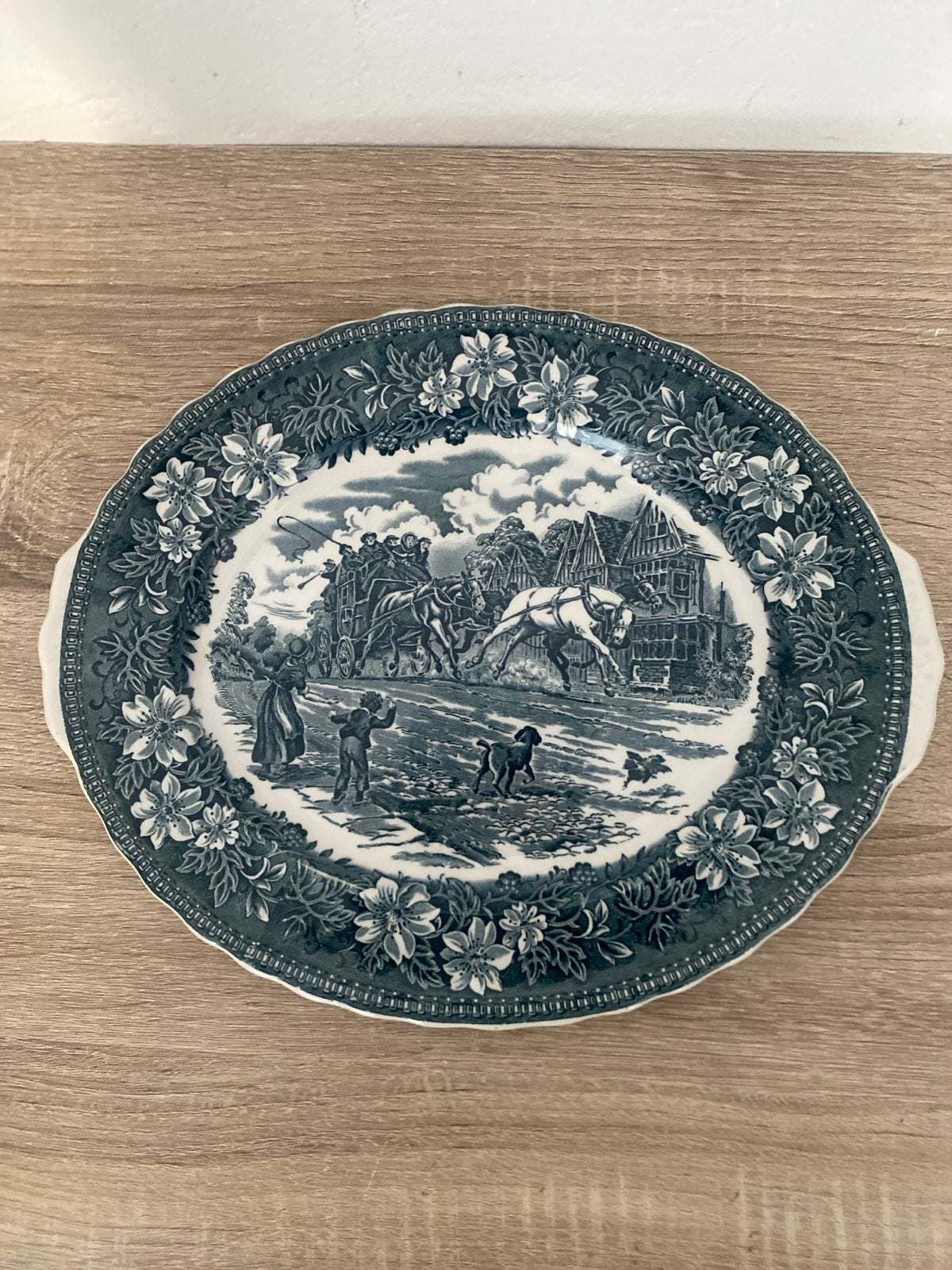 Vintage Royal Tudor Ware 'Coaching Taverns' serveerschaal, Ophalen of Verzenden