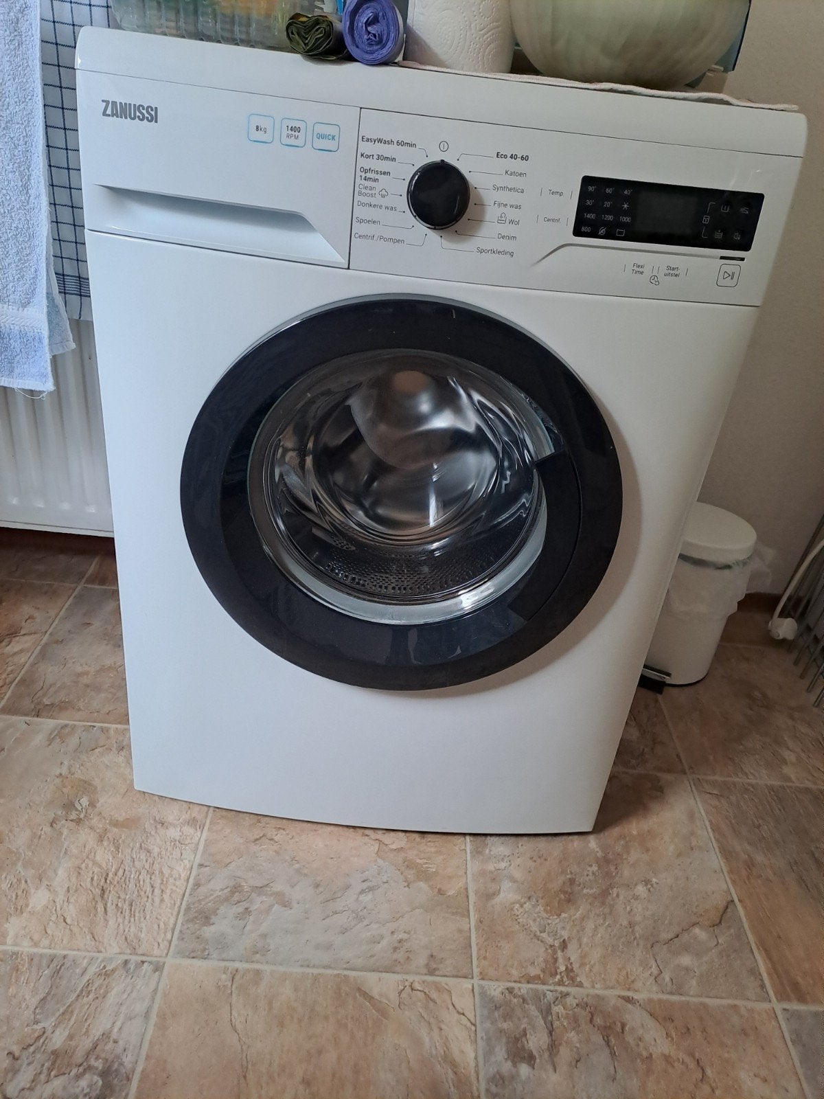 Zanussi wasmachine, Witgoed en Apparatuur, Wasmachines, Ophalen, 1200 tot 1600 toeren, 8 tot 10 kg, Zo goed als nieuw
