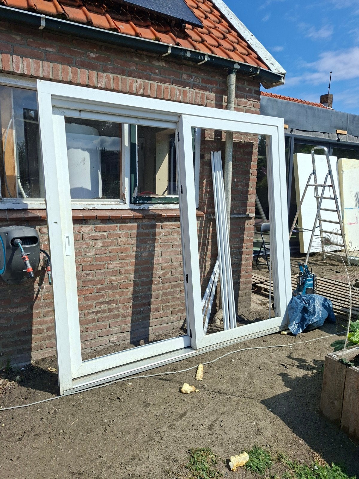 Hefschuifpui met dubbelglas 2360x2150, Doe-het-zelf en Verbouw, Glas en Ramen, Ophalen, Gevelraam of Ruit, Gebruikt, 160 cm of meer