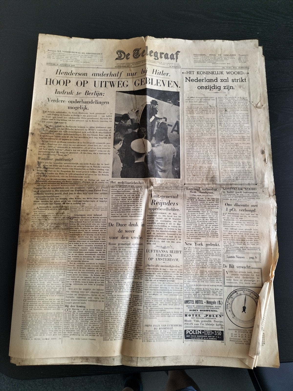de Telegraaf van 29 augustus 1939, Ophalen, 1920 tot 1940, Tijdschrift