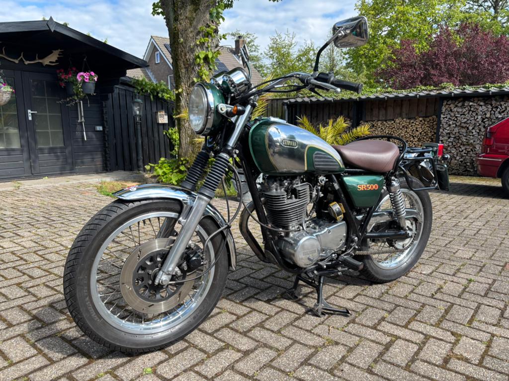 Prachtige Yamaha SR500 groen met gouden bies, Occasion, Motorrijbewijs A, Toermotor, Handgeschakeld
