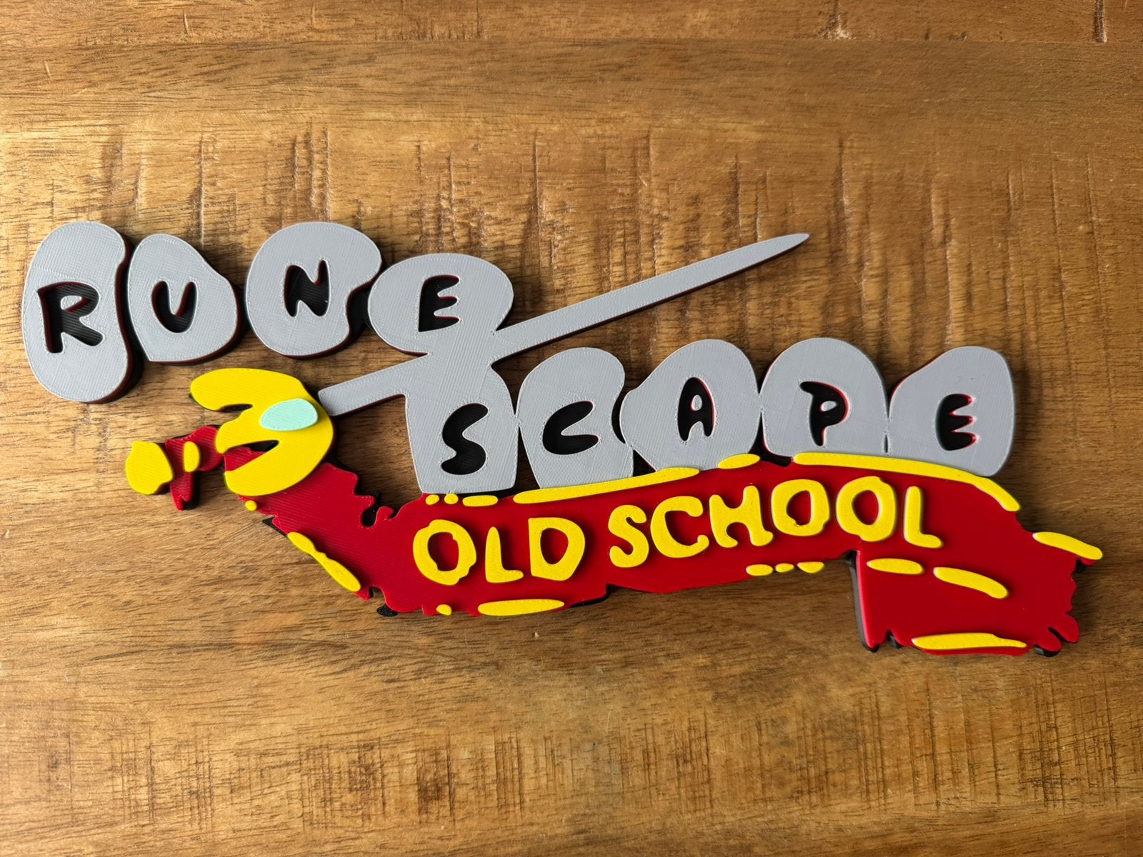Old school runescape logo muur decoratie #osrs, 20 cm, Ophalen of Verzenden, Kunststof, 12 cm