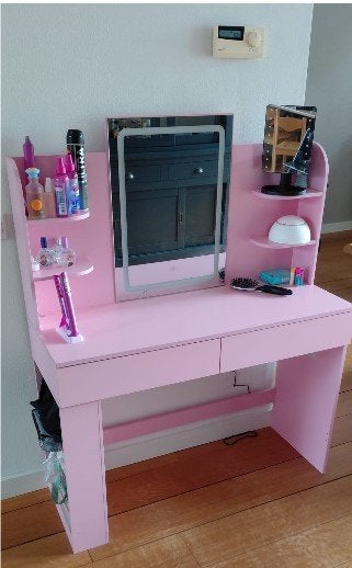 Roze kaptafel kinder, Huis en Inrichting, Tafels | Kaptafels, Nieuw, 100 tot 150 cm, 100 tot 150 cm, Hout, Ophalen
