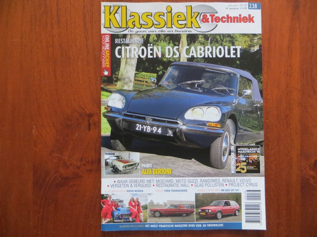 Klassiek & Techniek 238 Citroën DS Cabrio, Ford Thunderbird, Ophalen of Verzenden, Nieuw, Citroën