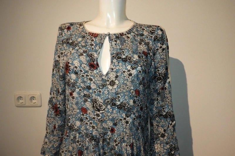 Zadig & Voltaire bloemetjes jurk vintage look sier banden M, Maat 38/40 (M), Zadig & voltaire, Zo goed als nieuw, Knielengte