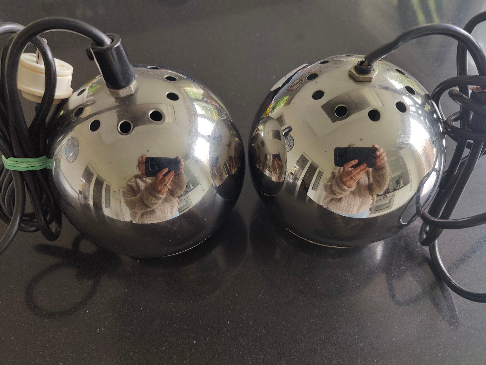 2 Vintage Ikea bol lampen, Overige merken, Gebruikt, Zilver, Vintage