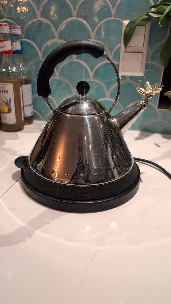 Alessi elektrische ketel - gouden draak - Michael Graves, Zilver, Zo goed als nieuw, Ophalen, Theepot/fluitketel