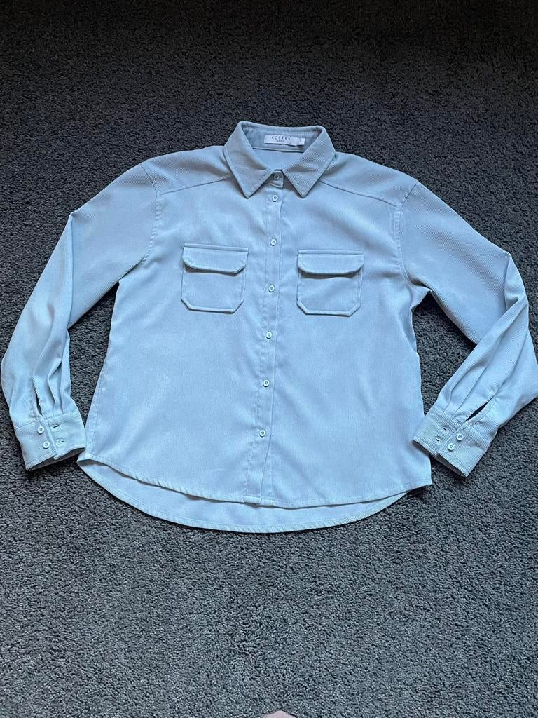 Costes licht blauw fijne ribfluwelen blouse maat S, Ophalen of Verzenden, Zo goed als nieuw, Maat 38/40 (M), Blauw