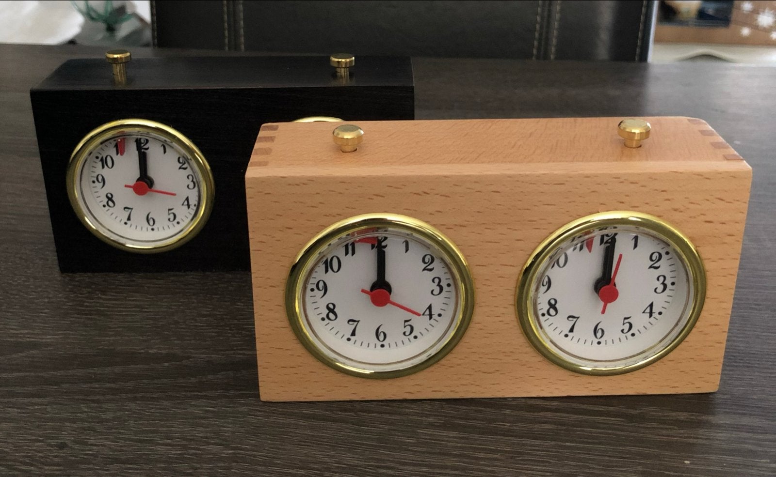 Houten Analoge Schaakklok - Nieuwstaat, Antiek en Kunst, Ophalen of Verzenden