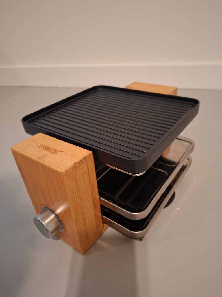 Princess gourmet en raclette Grill met Bamboe Design, Ophalen of Verzenden, Zo goed als nieuw, Minder dan 4 personen