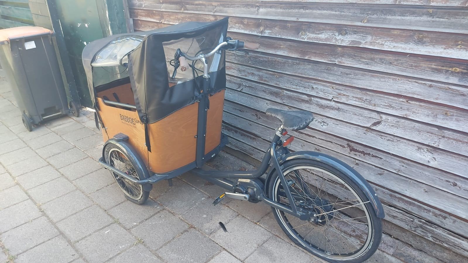 Babboe Curve bakfiets - 3 lekke banden, verder top conditie, Fietsen en Brommers, Fietsen | Bakfietsen, Gebruikt, Huif, 2 kinderen